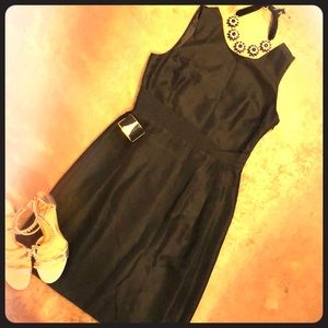 JCrew black silk dress